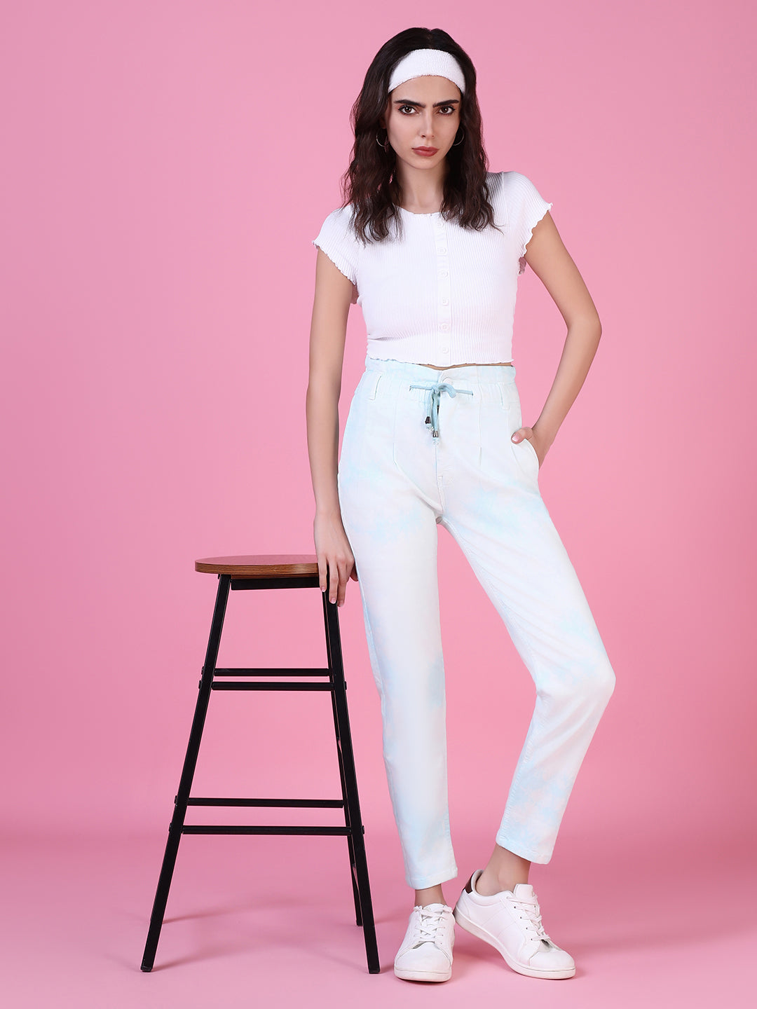 Women's White High Rise Denim Jeans