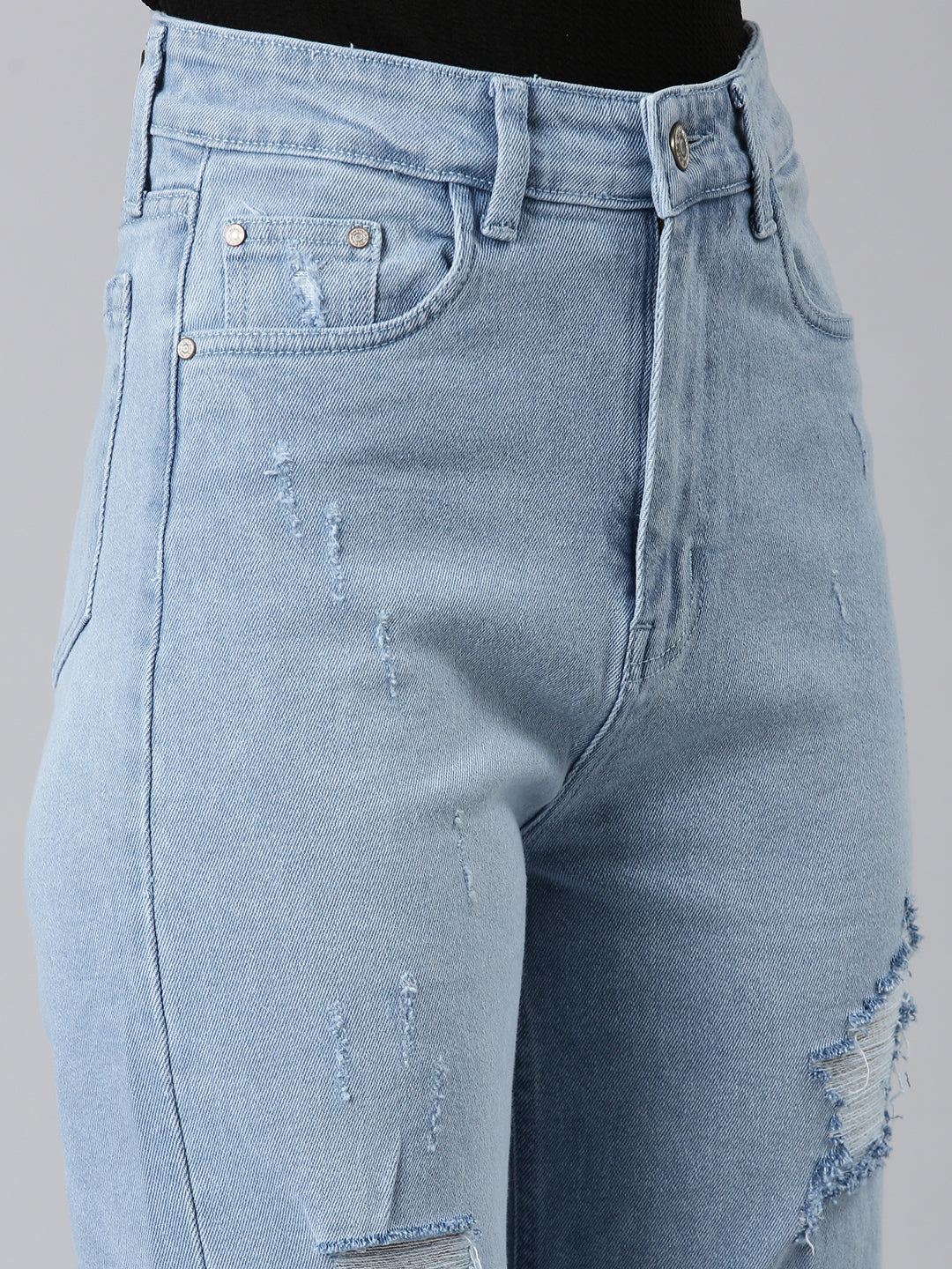 Women's Blue High-Rise Light Fade Denim Jeans