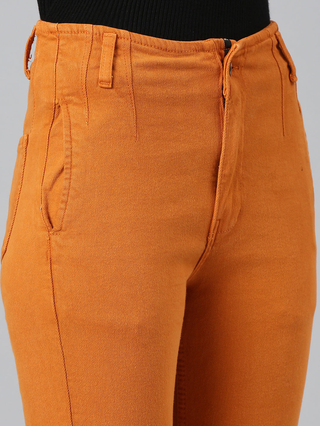 Women's Mustard Mid-Rise Slim Fit Coloured Shade Denim Jeans