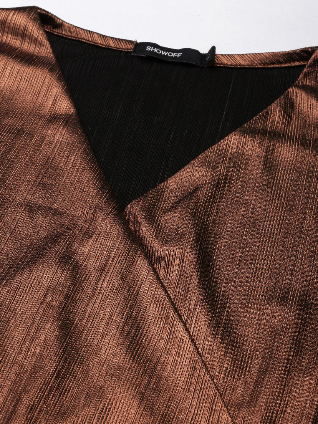 Women's Brown V-Neck Sheath Dress