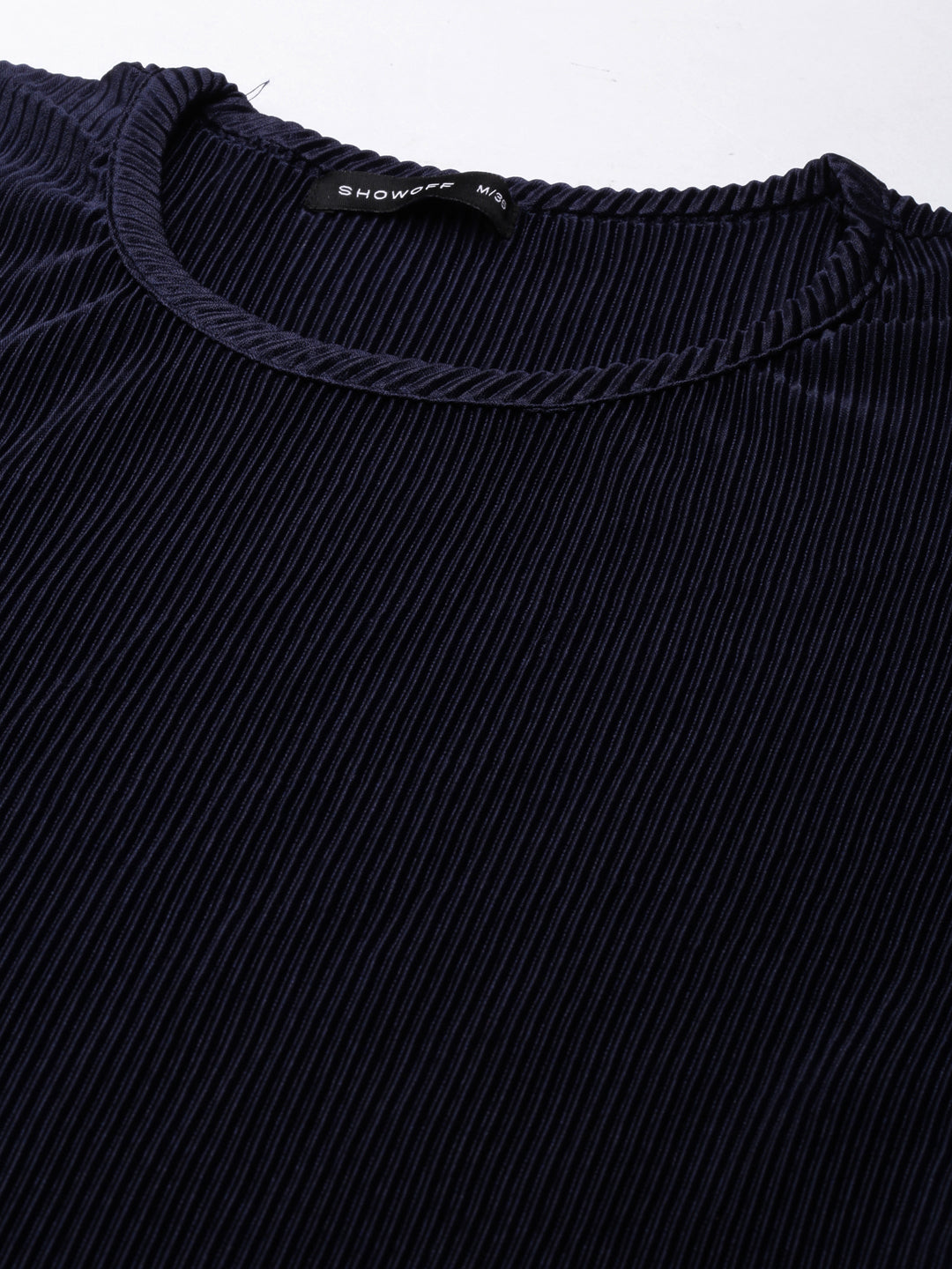 Women's Navy Blue Above Knee Bodycon Satin Dress