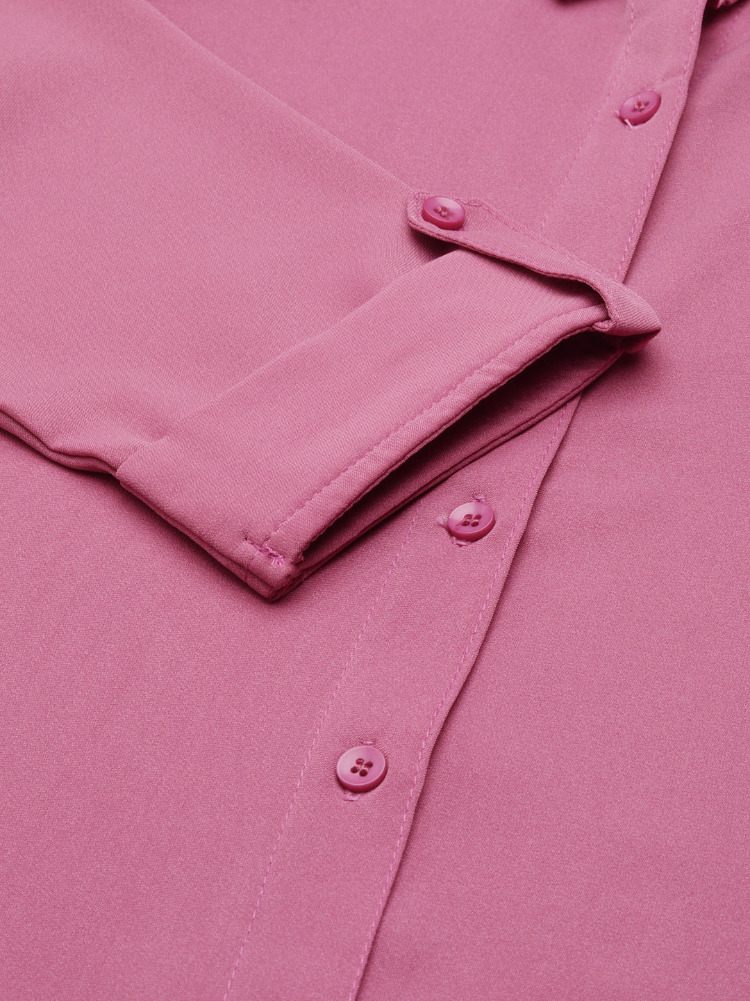 Women's Mauve Belted Georgette Shirt Style Midi Dress