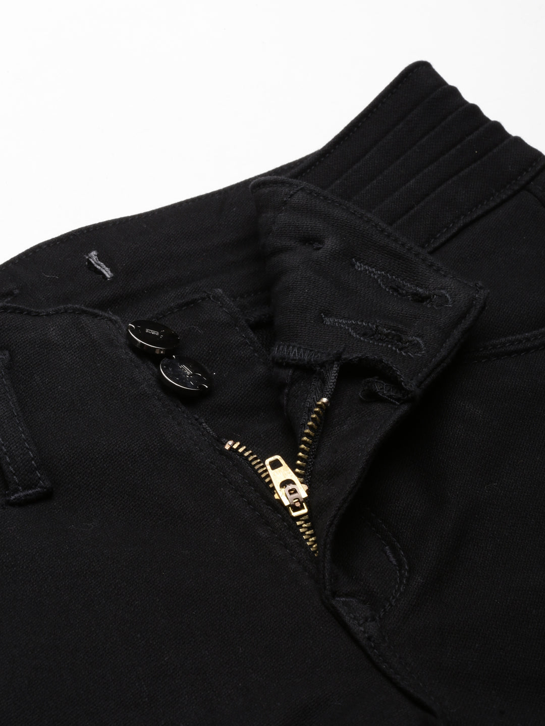 Women's Black Slim Fit Acid Wash Denim Jeans