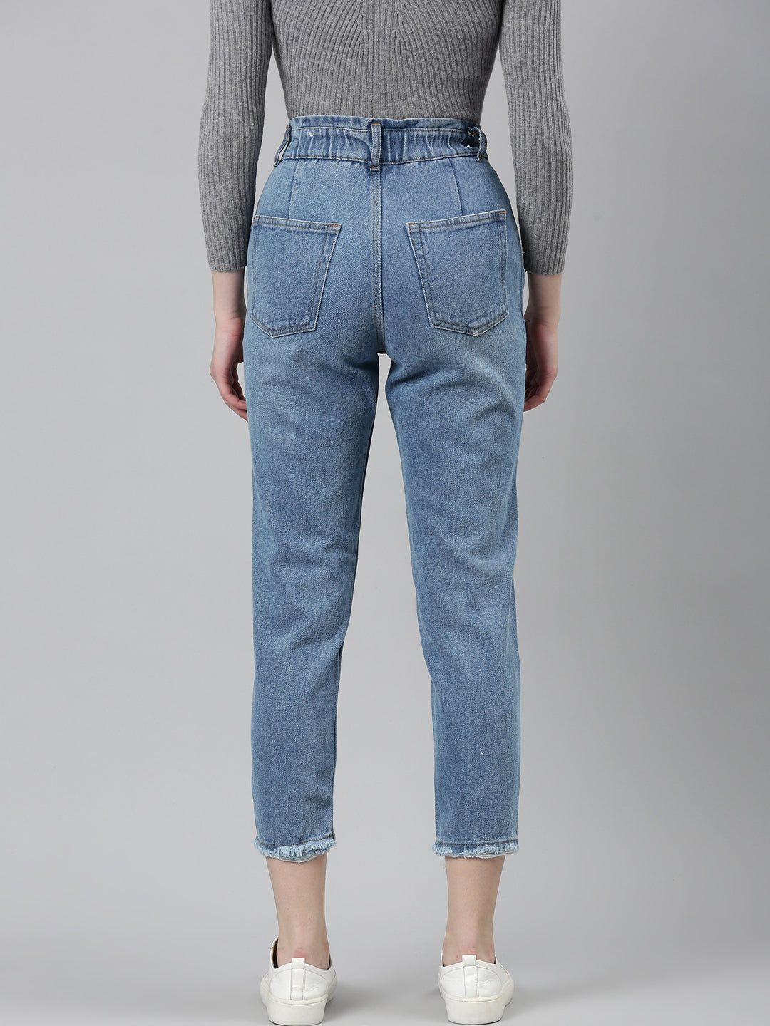 Women's Blue High-Rise Light Fade Light Shade Denim Jeans