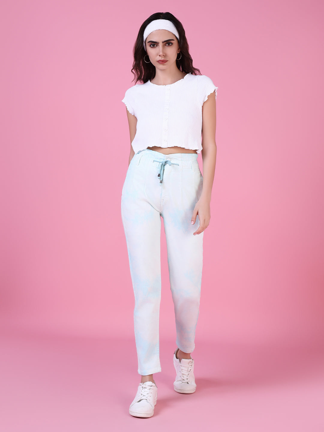 Women's White High Rise Denim Jeans