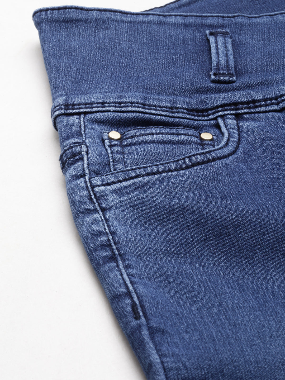 Women's Blue Skinny Fit High-Rise Acid Wash Denim Jeans