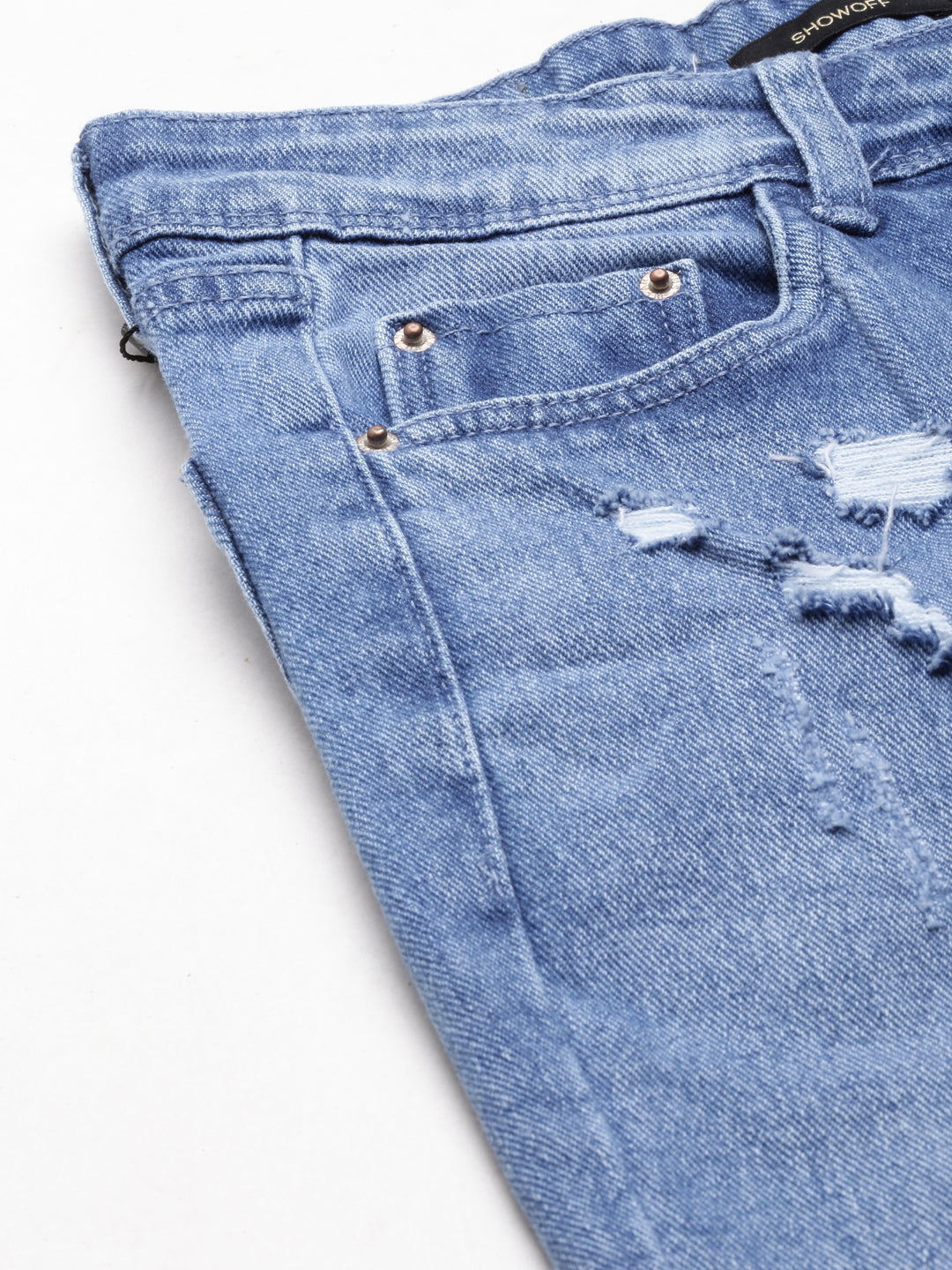 Women's Blue Slim Fit Light Fade Acid Wash Denim Jeans