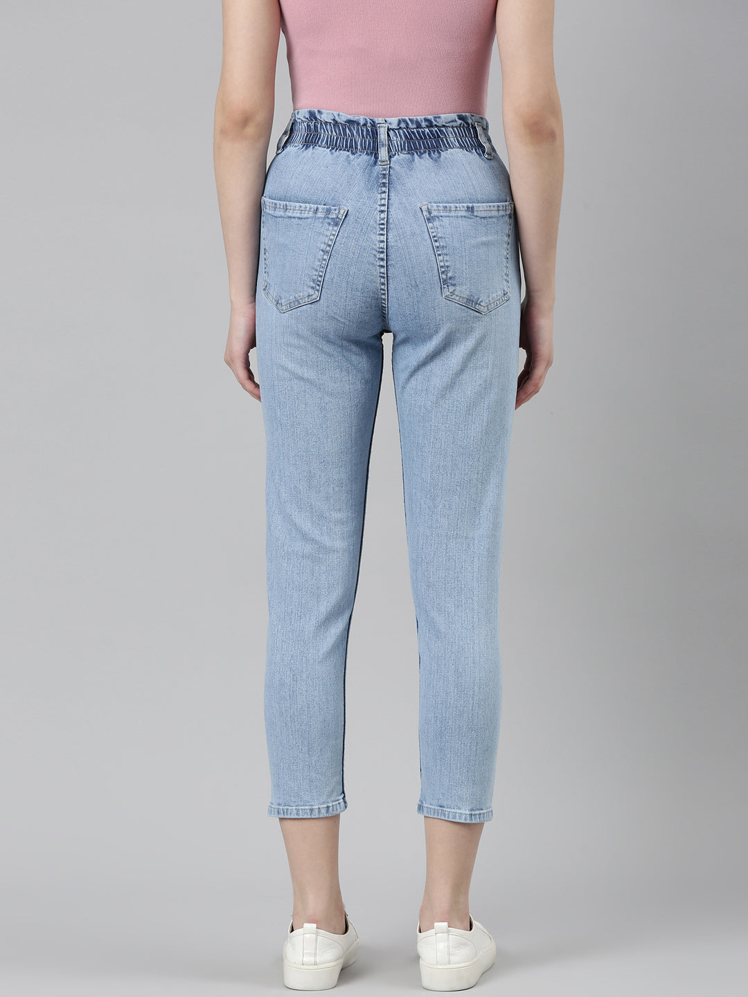 Women's Blue Mid-Rise Heavy Fade Denim Jeans