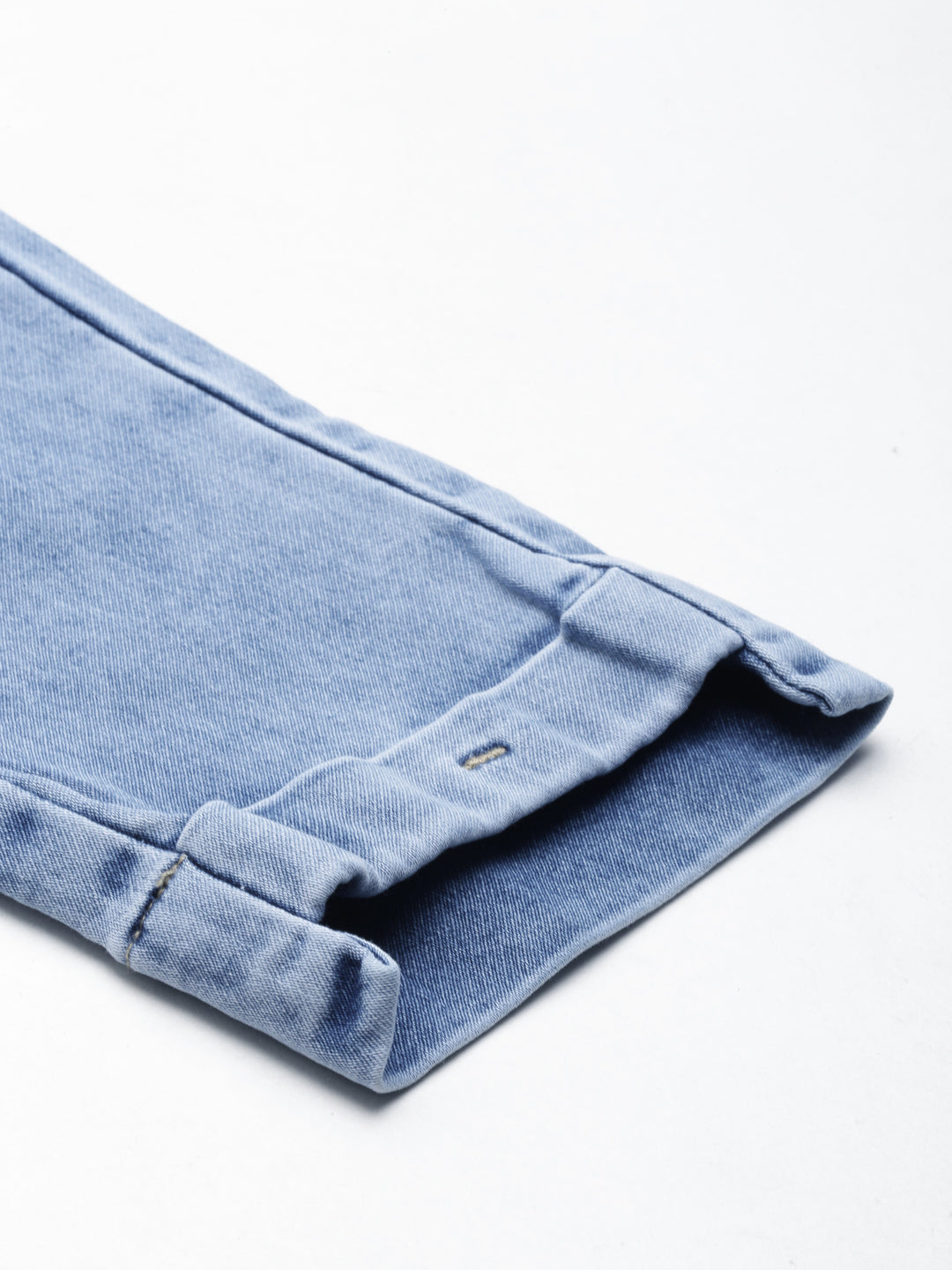 Women's Blue Mid Rise Slim Fit Cuffed Hem Denim Jeans