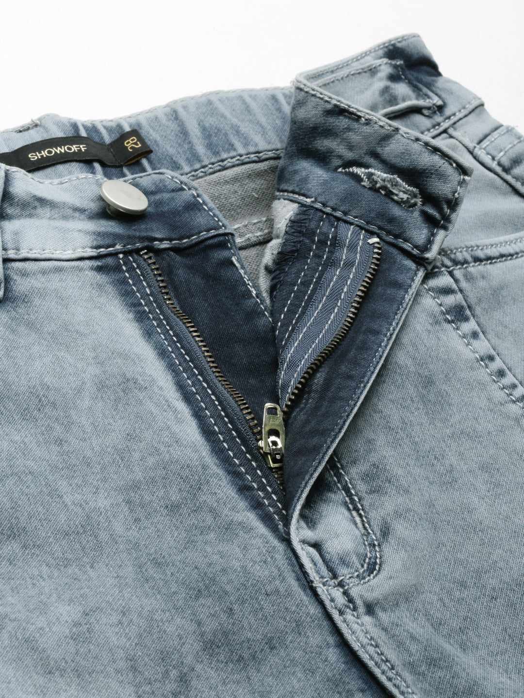 Women's Grey Mid Rise Slim Fit Heavy Fade Acid Wash Denim Jeans