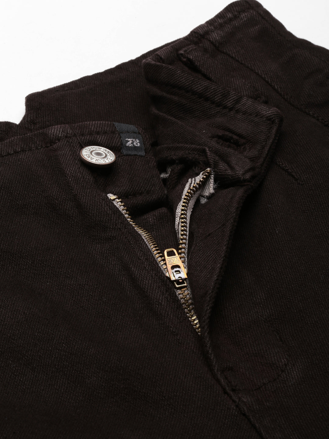 Women's Brown Slim Fit Mid-Rise Cropped Denim Jeans