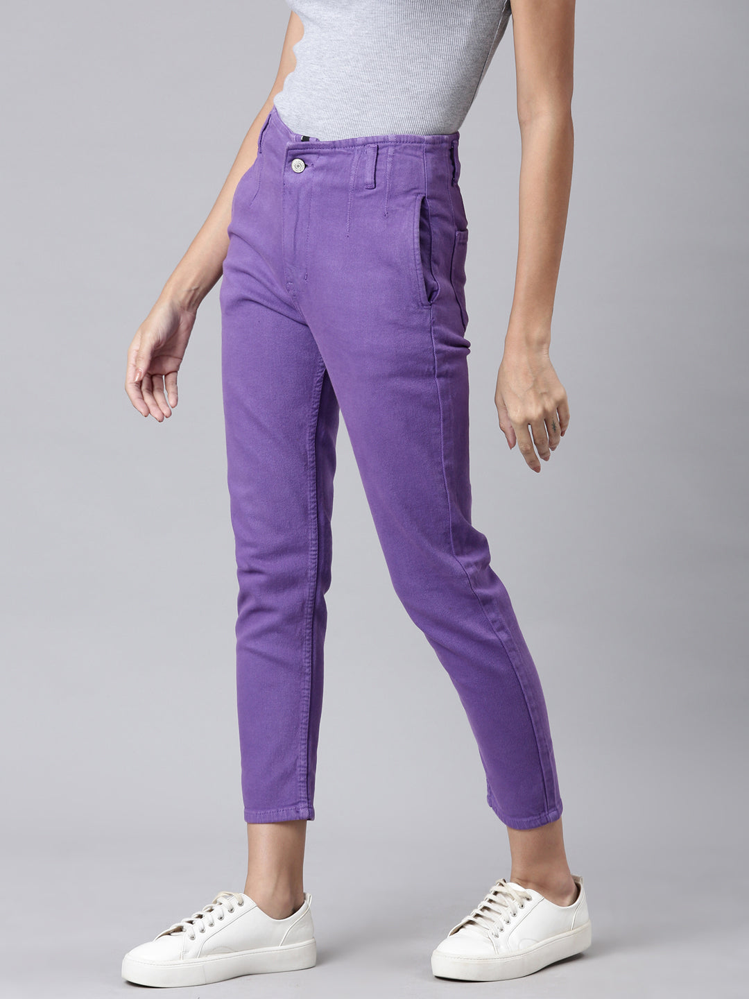 Women's Lavender Mid-Rise Denim Jeans