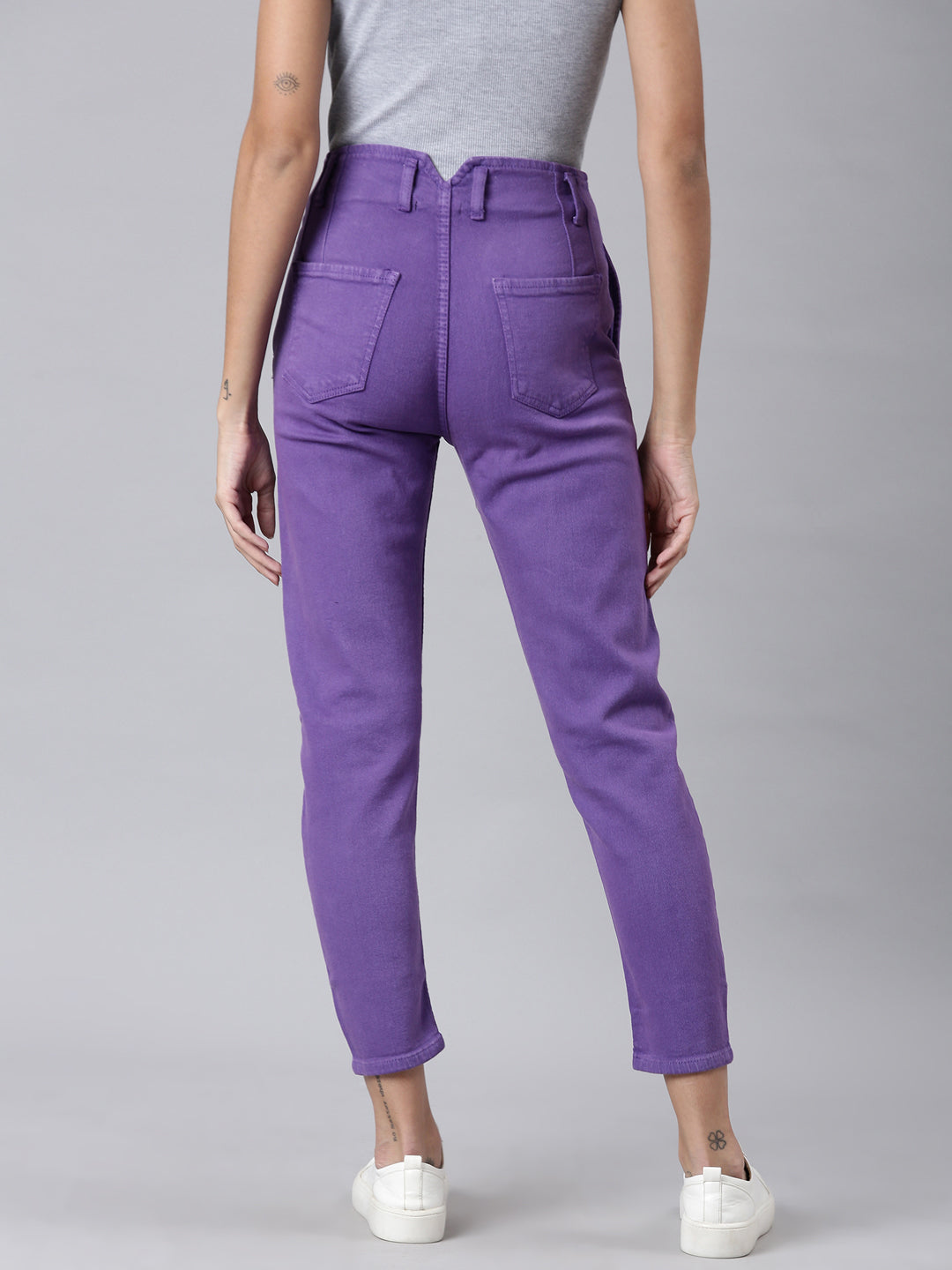 Women's Lavender Mid-Rise Denim Jeans