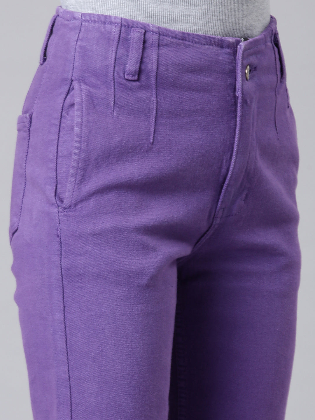 Women's Lavender Mid-Rise Denim Jeans