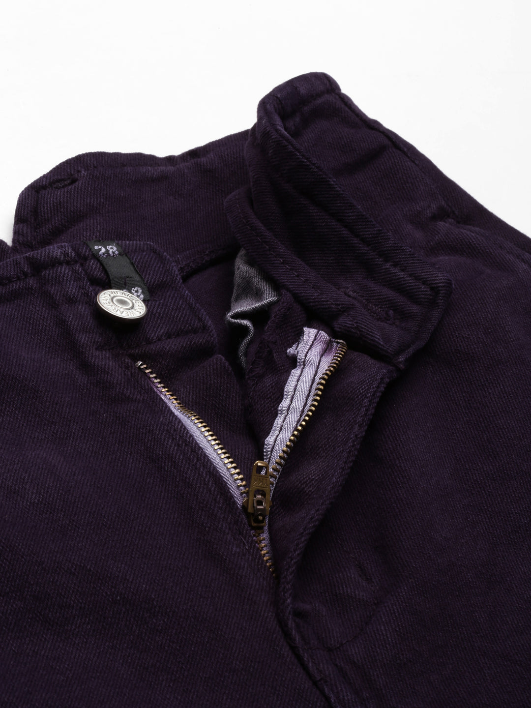 Women's Purple Jean Acid Wash Slim Fit Mid-Rise Denim Jeans