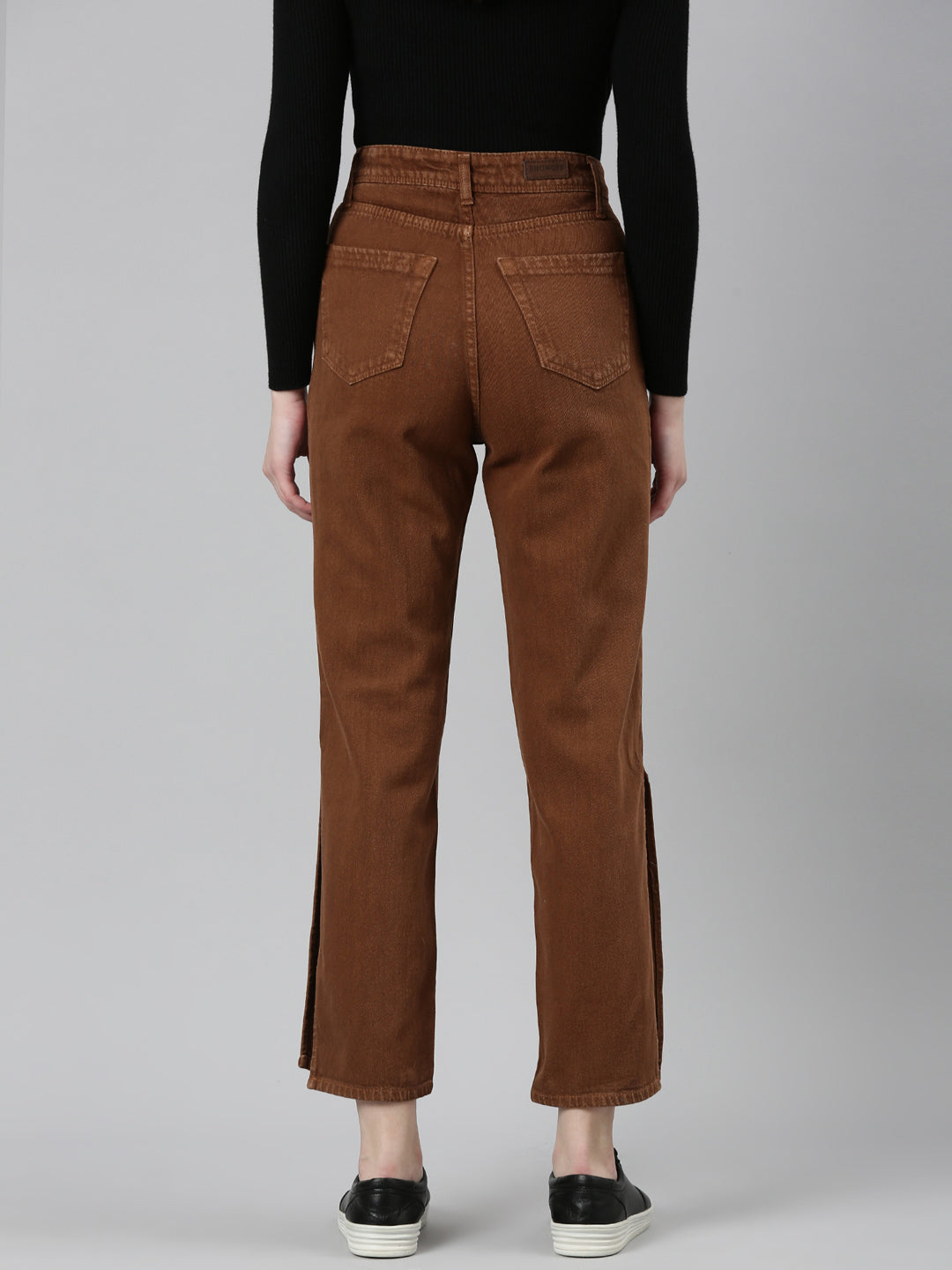 Women's Rust High-Rise Coloured Shade Cropped Denim Jeans