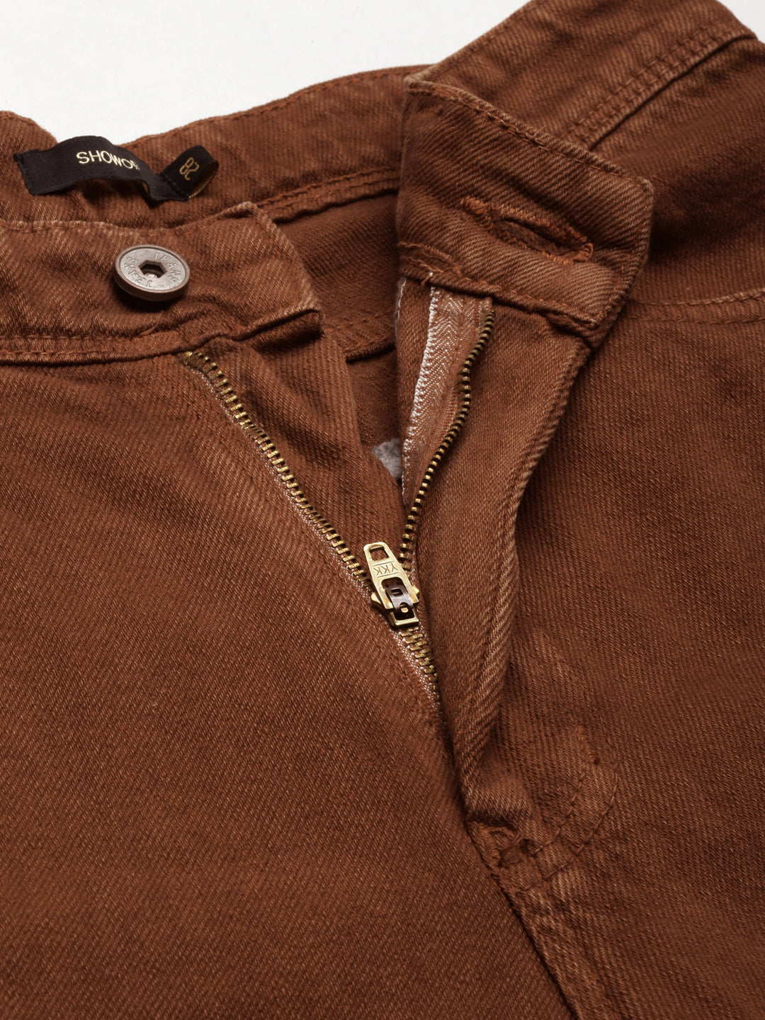 Women's Rust High-Rise Coloured Shade Cropped Denim Jeans