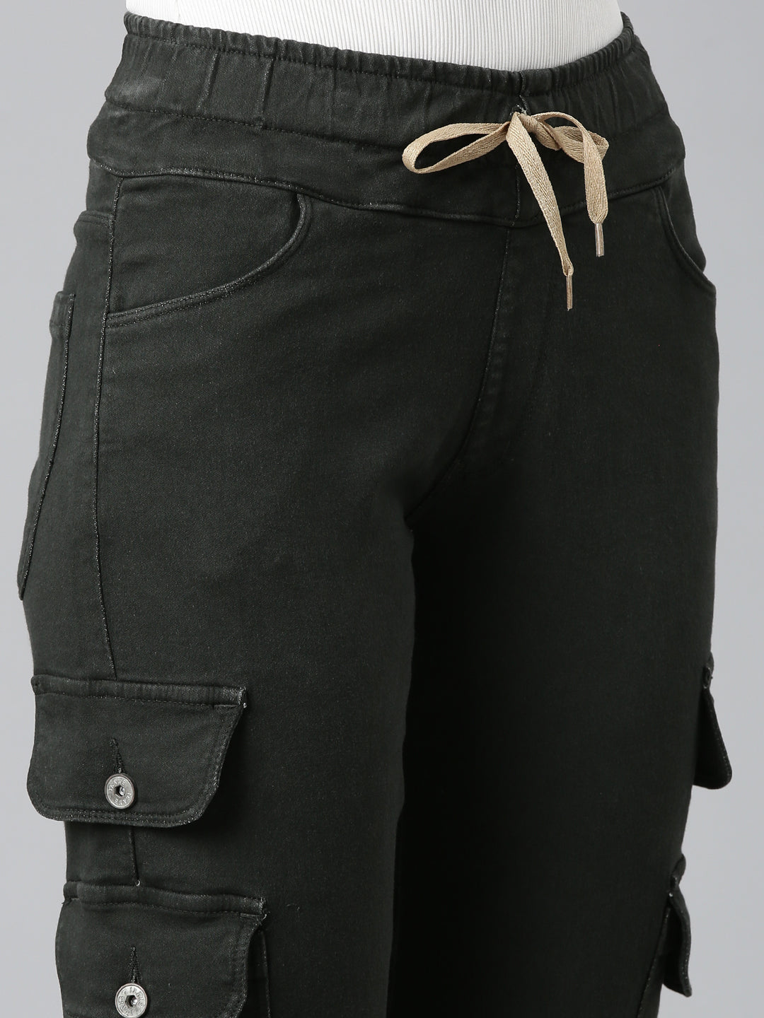 Women's Olive Mid-Rise Denim Jeans