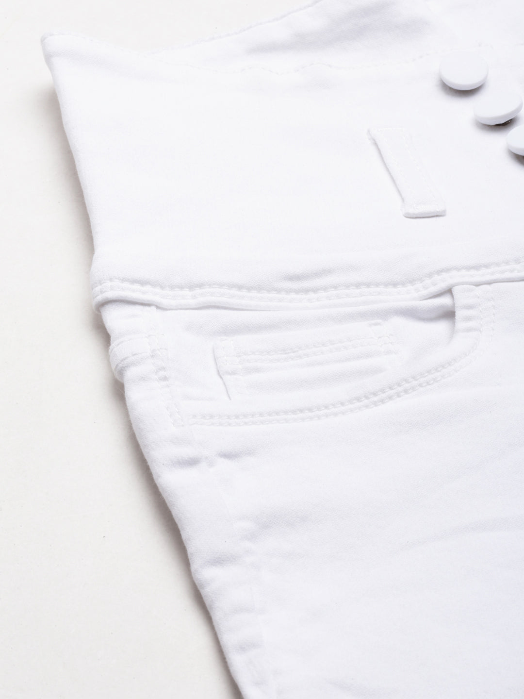 Women's White Jean Slim Fit Acid Wash Denim Jeans