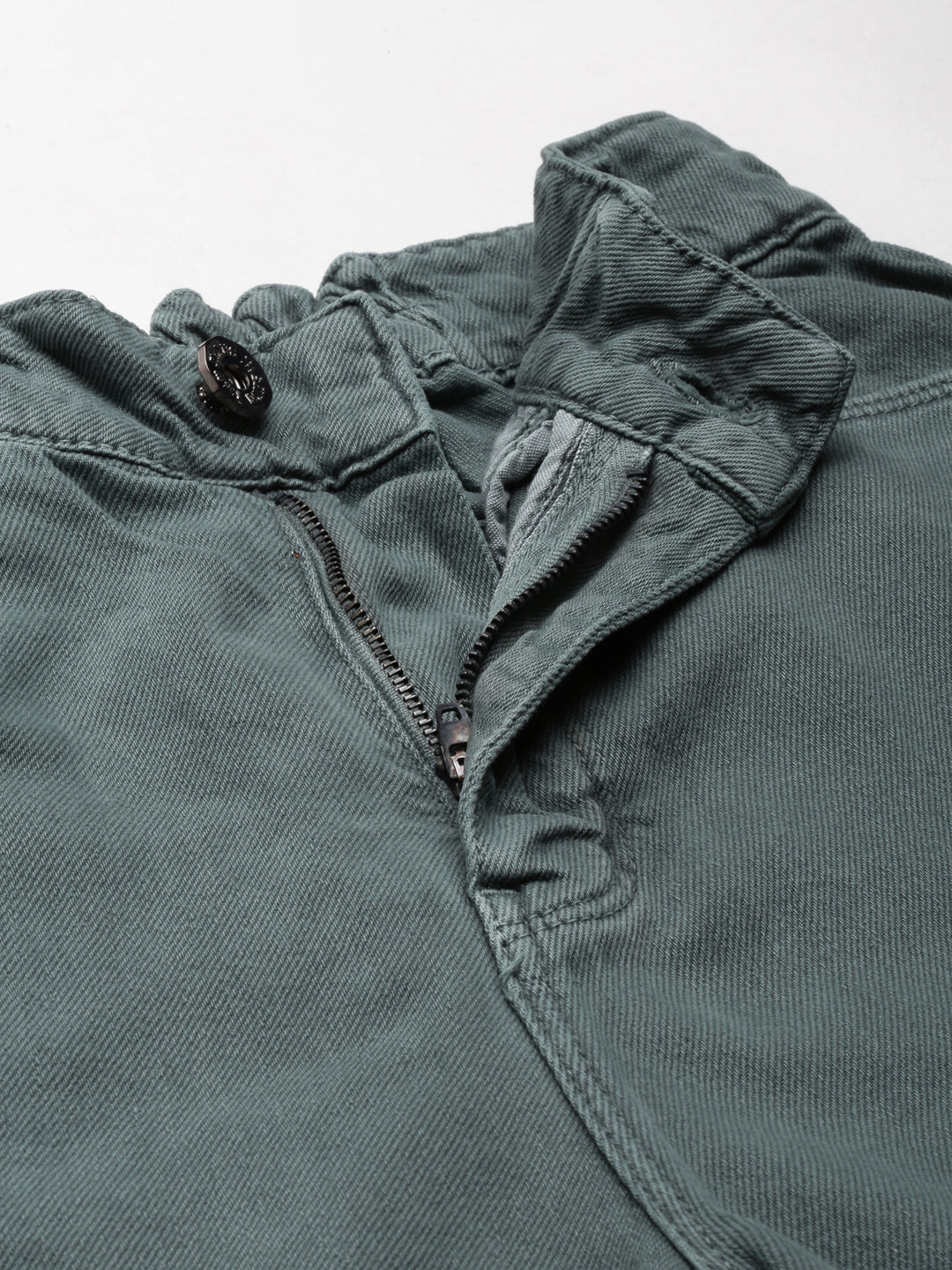 Women's Green Straight Fit Frayed Denim Jeans