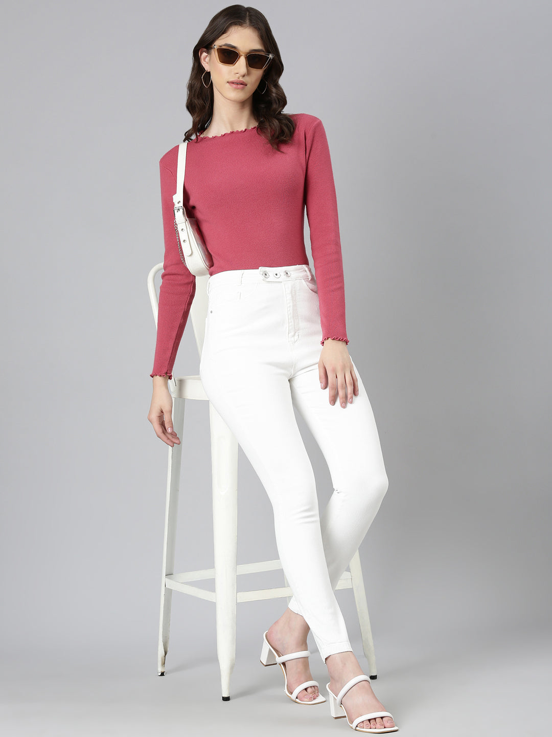 Women's White Skinny Fit Denim Jeans