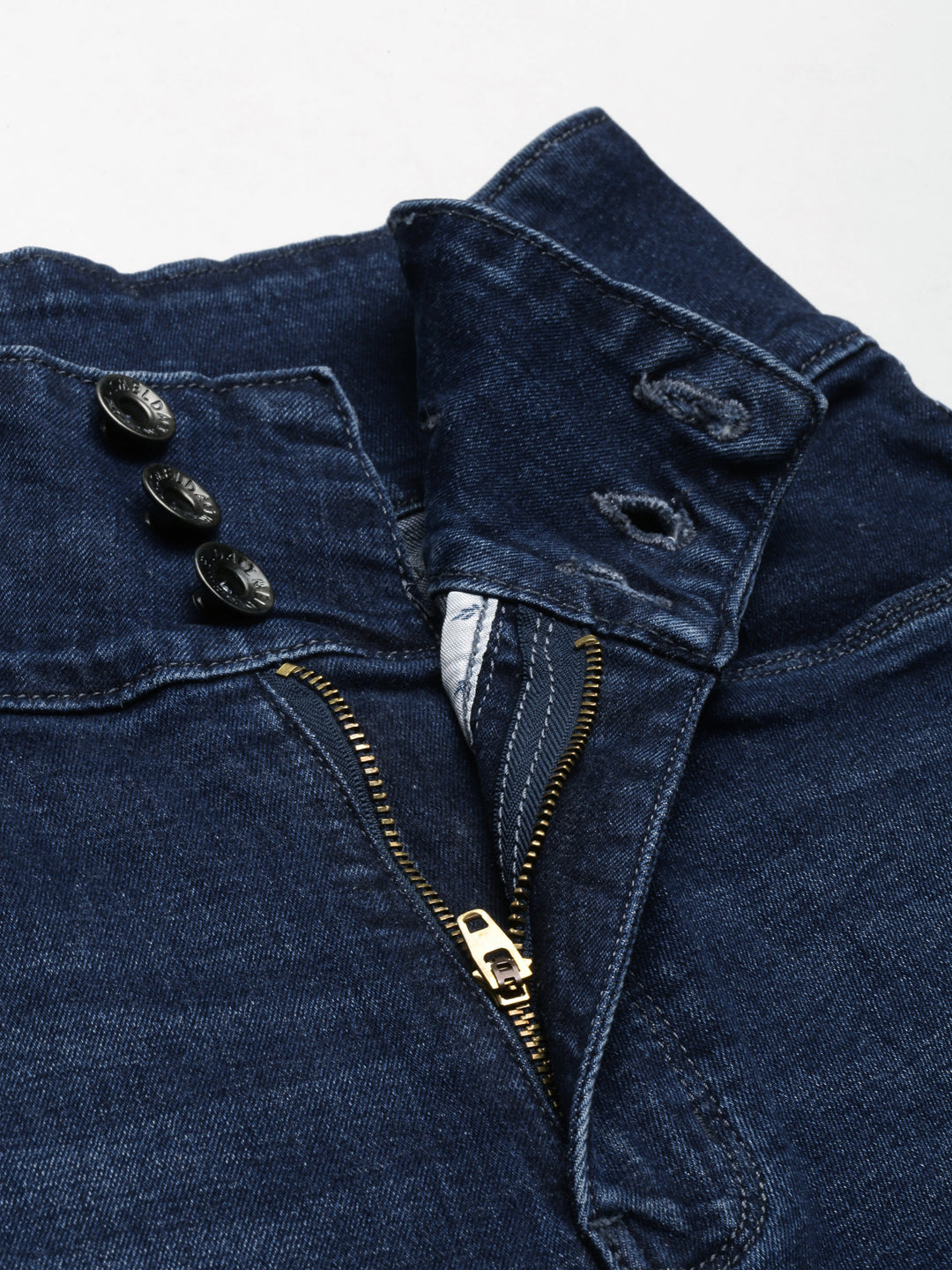 Women's Navy Blue Flared Light Fade Denim Jeans