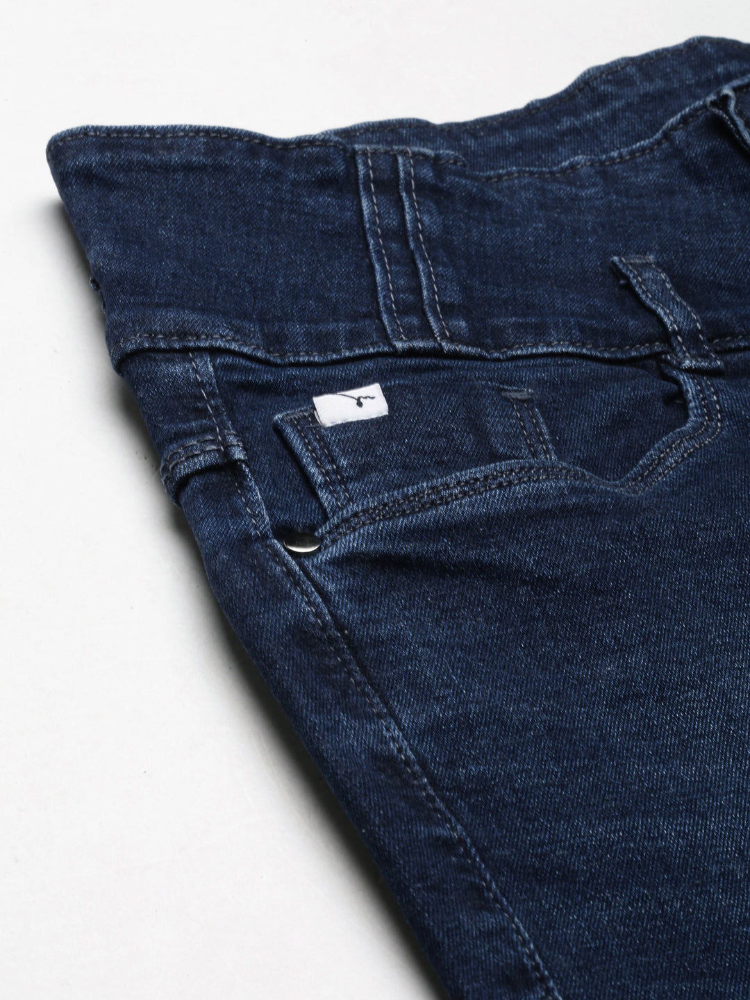 Women's Navy Blue Flared Light Fade Denim Jeans