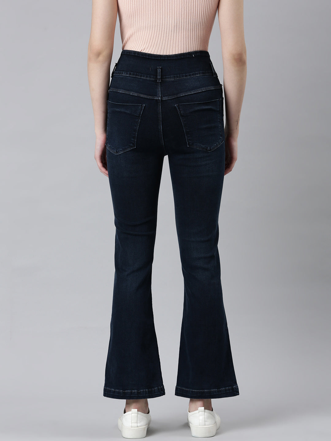 Women's Navy Blue Clean Look Denim Bootcut Jeans