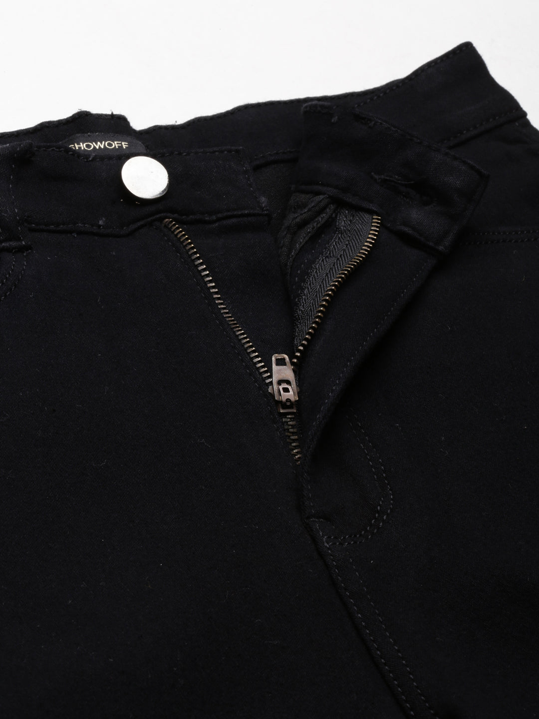 Women's Black Jean Acid Wash Wide Leg Mid-Rise Denim Jeans