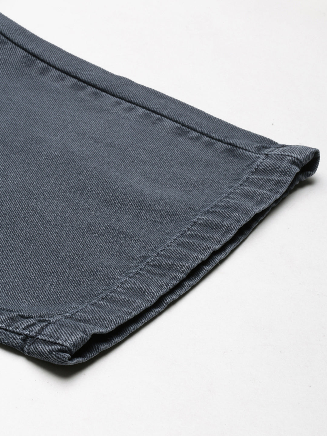 Women's Grey Wide Leg Low Distress Light Fade Denim Jeans