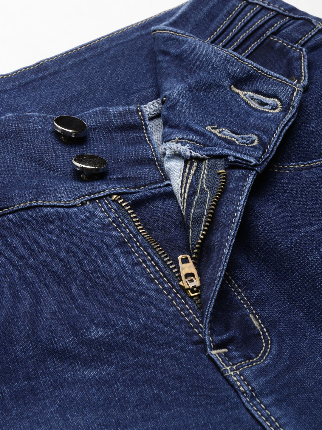 Women's Navy Blue Skinny Fit High Rise Light Fade Denim Jeans