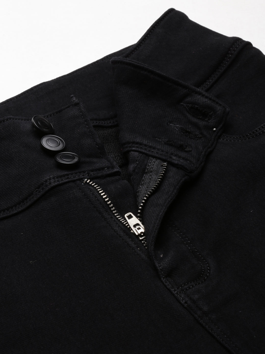 Women's Black Solid Skinny Fit Denim Jeans