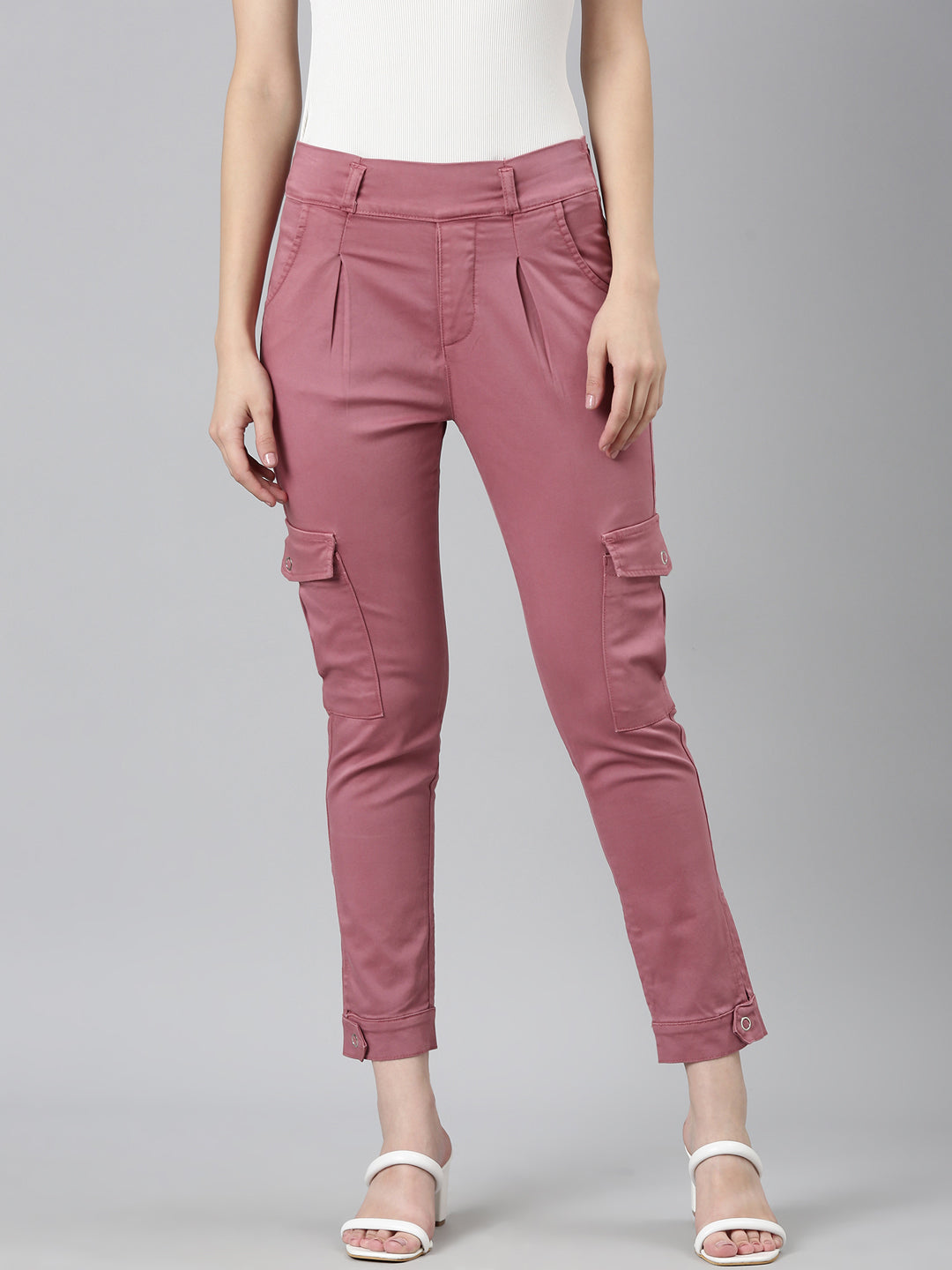 Women's Mauve Mid-Rise Denim Jeans