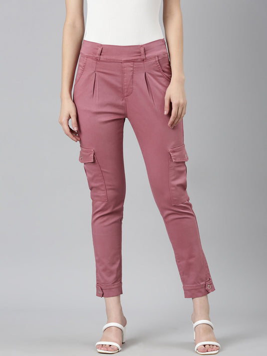 Women's Mauve Mid-Rise Denim Jeans