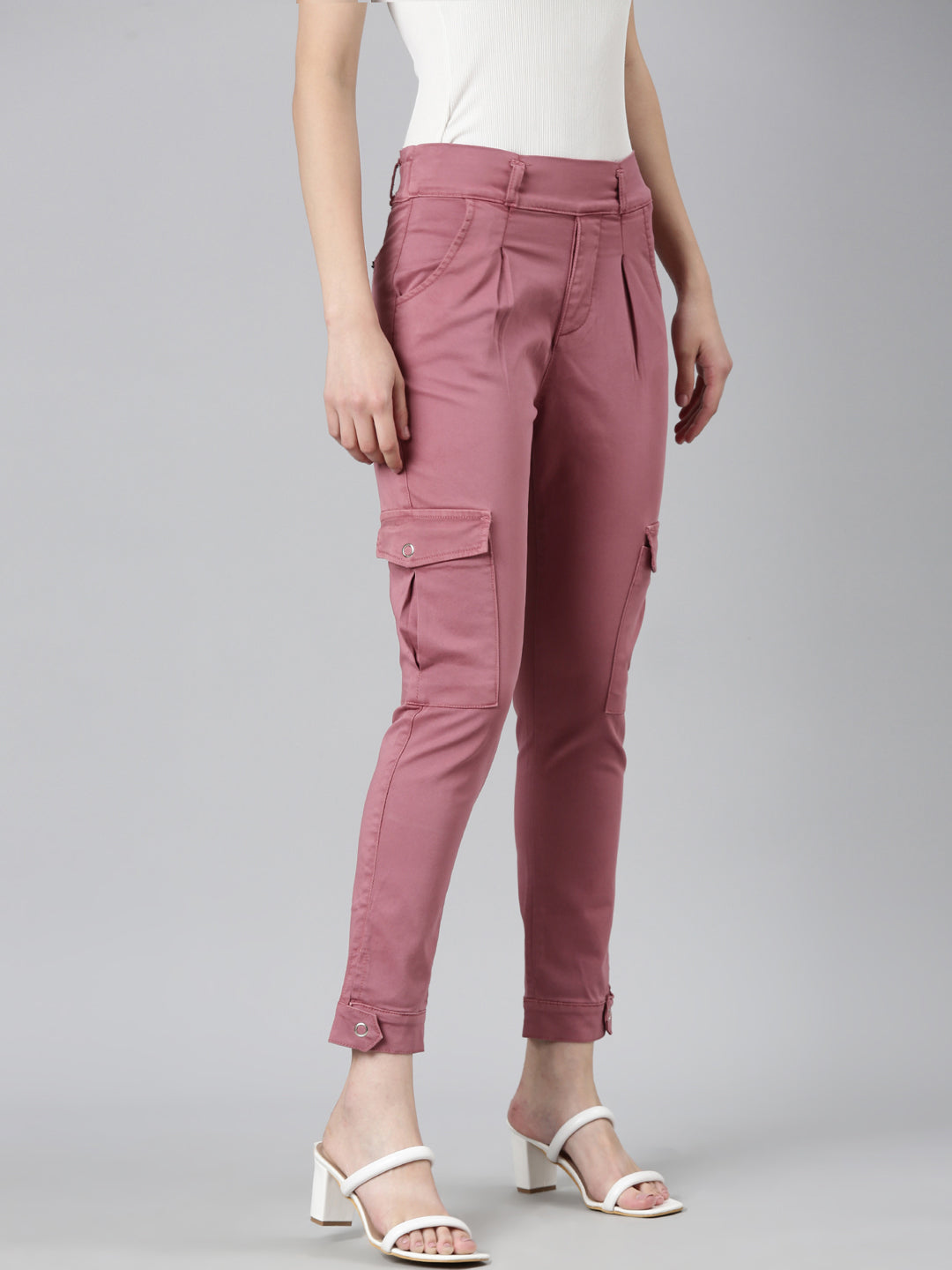 Women's Mauve Mid-Rise Denim Jeans