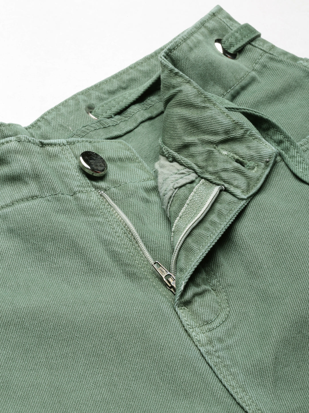 Women's Green Straight Fit Mid-Rise Denim Jeans