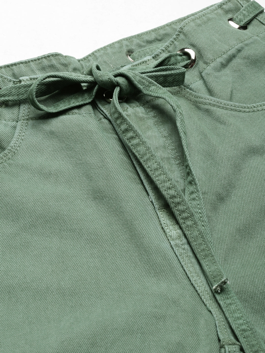 Women's Green Straight Fit Mid-Rise Denim Jeans