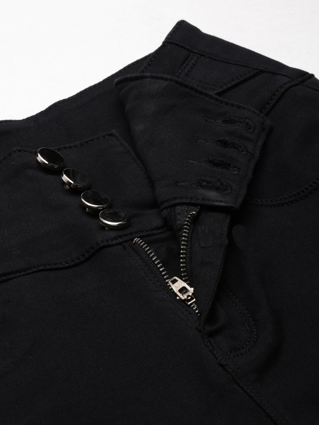 Women's Black High-Rise Straight Fit Denim Jeans