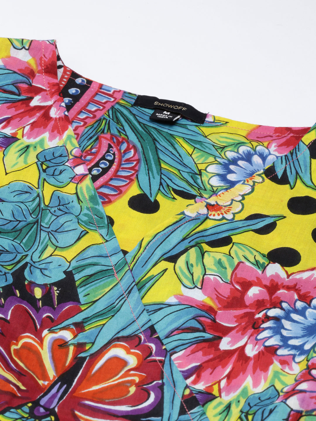 Women's Multi V-Neck Floral Printed Gathered Midi Wrap Dress